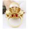 Image 3 : 15.15 mm Gold South Sea Pearl, Ruby 14K Solid Yellow Gold Diamond Ring