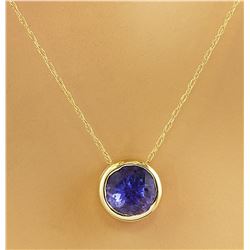 1.50 CTW Tanzanite 14K Yellow Gold Necklace