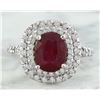 Image 1 : 3.88 CTW Ruby 18K White Gold Diamond Ring