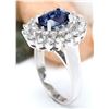 Image 4 : 4.16 CTW Natural Sapphire 14K Solid White Gold Diamond Ring