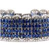 Image 1 : 68.50 CTW Natural Sapphire 14K Solid White Gold Diamond Bracelet