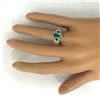 Image 5 : 2.34 CTW Natural Emerald 14K Solid White Gold Diamond Ring