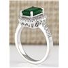 Image 3 : 2.64 CTW Natural Emerald And Diamond Ring In 18K White Gold