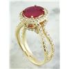 Image 5 : 3.04 CTW Ruby 18K Yellow Gold Diamond Ring