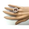 Image 4 : 11.51 CTW Natural Morganite And Diamond Ring In 18K Solid Yellow Gold