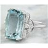 Image 2 : 8.50 CTW Aquamarine 14K White Gold Diamond Ring