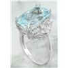 Image 3 : 8.50 CTW Aquamarine 14K White Gold Diamond Ring