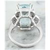 Image 4 : 8.50 CTW Aquamarine 14K White Gold Diamond Ring
