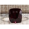 Image 1 : 4.90CTW Natural Red Rhodolite Garnet And Diamond Ring In14K White Gold