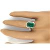 Image 5 : 2.90 CTW Natural Emerald 18K Solid White Gold Diamond Ring