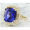 Image 2 : 8.90 CTW Tanzanite 14K Yellow Gold Diamond Ring