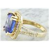 Image 6 : 8.90 CTW Tanzanite 14K Yellow Gold Diamond Ring