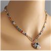 Image 4 : 46.99 CTW Natural Ceylon Sapphire And Diamond Necklace In 18K White Gold