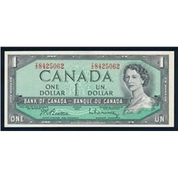BANK OF CANADA 1954 $1.00, BC-37b-i, Beattie-Rasminsky, Modified BABN. Graded: EF+