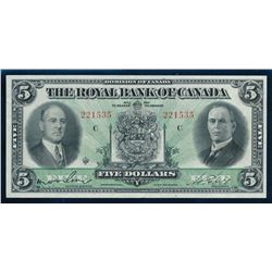 ROYAL BANK OF CANADA 630-16-02 1933 $5.00, Wilson-Hart. Graded: Extra Fine