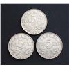 Image 1 : CANADA 1926 5 Cents Far 6. Lot of 3 Pieces. VG