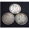 Image 1 : USA Capped Bust Half Dollars, Lot of Three Pieces : 1809, 1823, 1826