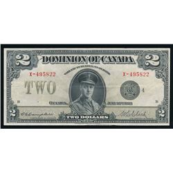 DOMINION OF CANADA 1923 $2.00, DC-26l, Campbell-Clark, Black Seal, Group 4. Graded: VF+