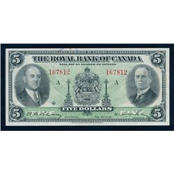 ROYAL BANK OF CANADA 630-18-02 1935 $5.00, Dobson-Wilson. Graded: Very Fine