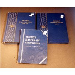 GREAT BRITAIN 1860-1967 Half pennies A Lot of 3 Whitman Holders Very Good-BU