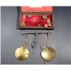 Image 2 : SPAIN 1750 Antique Balance Scales & 6 Weights Set in Original Snake Skin Box USED