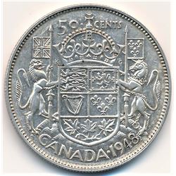 CANADA 1948 50 Cents in Fine