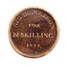 Image 1 : DENMARK 1813 KM# Tn-2 Token for 12 Skilling, Coper 9.1 gms. Extra Fine