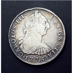 BOLIVIA 1775, 8 Reales Silver 26.9 gms, Pts R.J. KM# 55, Very Fine