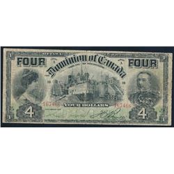 DOMINION OF CANADA 1902 $4 DC-17b A major internal tear at center left.