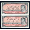 Image 1 : BANK OF CANADA 1954 $2.00, BC-38dA (2x), Lawson-Bouey, Modified BABN. Both Graded: CH UNC