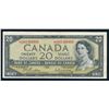 Image 1 : BANK OF CANADA 1954 $20.00 Modified Portrait Banknote, BC-41bA. VF+