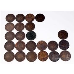 CANADA 1900H Victoria Large Cents. A Lot of 23 Pieces