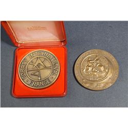 FRANCE 2 Corporate Medals by Engravers Tourte and Pichard. FDC