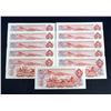 Image 2 : BANK OF CANADA 1974 $2.00, Lot of 11 Banknotes, BC-47a-i. GUnc