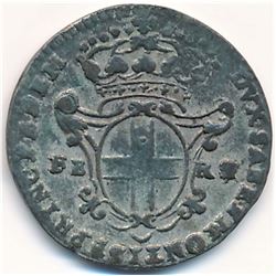 ITALY 1744 Savoy 2.6 Soldi, KM# 39, Car.Emm III First Period Billion Fine+