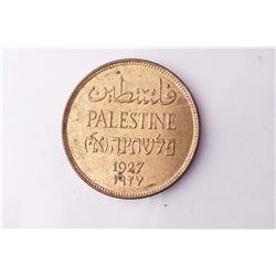 PALESTINE 1927 KM# 2 Two Mils AE-28 7.8 gms. MS-64Red