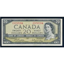 BANK OF CANADA 1954 $20.00, BC-41b, Beattie-Razminsky, Modified BABN. Graded: CH UNC