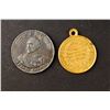 Image 2 : 1 WM Edward VII, Alexandra "Made in France" + 1 Medalet Garibaldi, in French