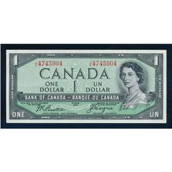 BANK OF CANADA 1954 $1.00 Devil's Face, BC-29b, Beattie-Coyne, Graded: EF
