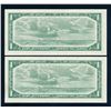 Image 2 : BANK OF CANADA 1954 $1.00 (2x), BC-37c, Bouey-Razminsky, Modified BABN. GEM UNC