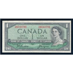 BANK OF CANADA 1954 $1.00, BC-37a-i, Beattie-Coyne, Modified BABN. Graded: EF