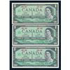 Image 1 : BANK OF CANADA 1967 $1.00, BC-45a, Beattie-Razminsky, Lot of Three and graded: UNC