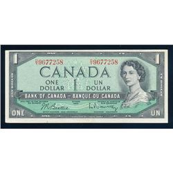 BANK OF CANADA 1954 $1.00, BC-37b, Beattie-Rasminsky, Modified CBN. Graded: EF