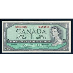 BANK OF CANADA 1954 $1.00, BC-37c, Bouey-Razminsky, Modified BABN. Graded: VF+