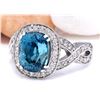 Image 2 : 7.20 CTW Natural Zircon 18K Solid White Gold Diamond Ring