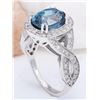 Image 4 : 7.20 CTW Natural Zircon 18K Solid White Gold Diamond Ring