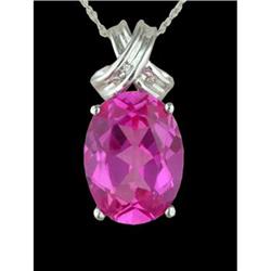 Beautiful 10.00ct Pink Topaz and Diamond Neckla