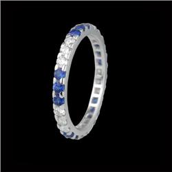 18KW 1.45 Diamond Sapphire Eternity Ring