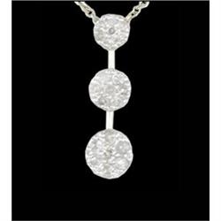14KY Gold Triple Diamond Cluster Pendant