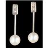 Image 1 : Luminous Cultered Pearl Diamond Earrigs